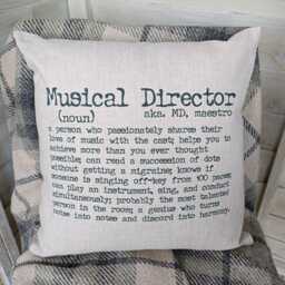 Theatre Musical Director Cushion, Md Gift, Dictionary Definition Gift For Theatre Lovers, Technicians, Backstage