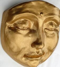 Handmade Golden Garden Buddha, Zen Sculpture, Outdoor Decor