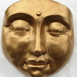 Handmade Golden Garden Buddha, Zen Sculpture, Outdoor Decor - thumbnail 4
