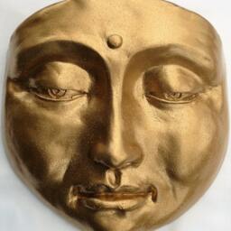 Handmade Golden Garden Buddha, Zen Sculpture, Outdoor Decor - thumbnail 2