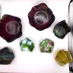 Fused Glass Candleholders Candle Holders Trinket Dishes Gifts - thumbnail 2