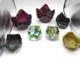 Fused Glass Candleholders Candle Holders Trinket Dishes Gifts