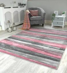 New Small Large Pink Silver Grey Wave Design Area Rugs Mats - thumbnail 2
