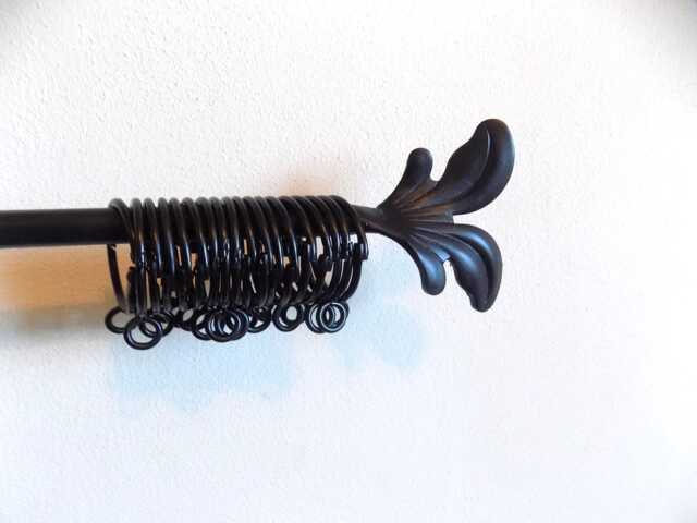 Handcrafted Wrought Iron Curtain Rod With Leaf Finial - image 1