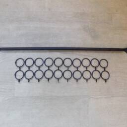 Handcrafted Wrought Iron Curtain Rod With Leaf Finial - thumbnail 3