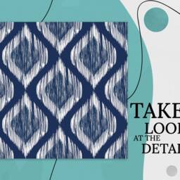 Drawing Rhombi Floor Vinyl Flooring, Blue Linoleum in Roll, White Abstract Decor, Comfort Floor, Bedroom Inspirations, Pet Friendly - thumbnail 2