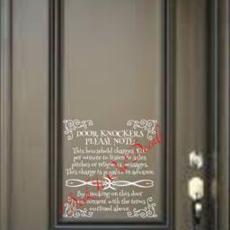 Door Knockers Please Note Soliciting Sign Vinyl Decal/sticker For Front Door E00168 - thumbnail 2