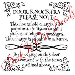 Door Knockers Please Note Soliciting Sign Vinyl Decal/sticker For Front Door E00168 - thumbnail 3