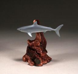 Shark Sculpture Statue By John Perry Mako Airbrushed 7In Tall Decor - thumbnail 1