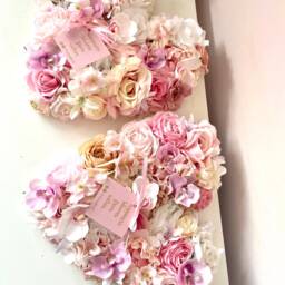Pink Floral Heart Wall Decor Wedding Love Gift, Nursery Decor - thumbnail 3