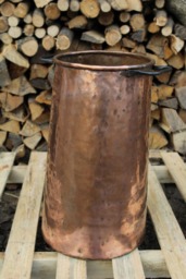 Copper Umbrella Stand With Wrought Iron Handles - Handcrafted Entryway Organizer