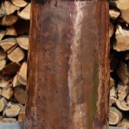 Copper Umbrella Stand With Wrought Iron Handles - Handcrafted Entryway Organizer - thumbnail 2