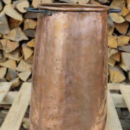 Copper Umbrella Stand With Wrought Iron Handles - Handcrafted Entryway Organizer - thumbnail 3