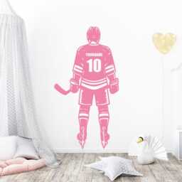 Ice Hockey Player Decal For Wall - Personalised Kids Bedroom Sticker - thumbnail 3