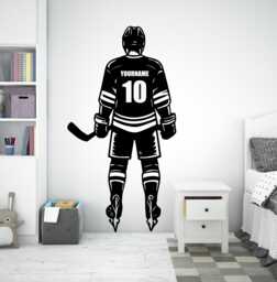 Ice Hockey Player Decal For Wall - Personalised Kids Bedroom Sticker