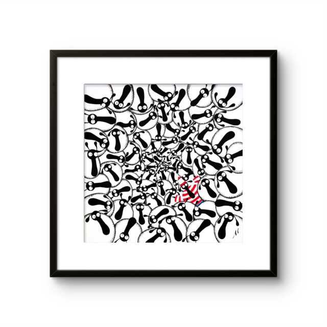 Where's Woolly? - Limited Edition Print Original Whimsical Quirky Funny Humour Painting Mervyn Tay Art - image 1