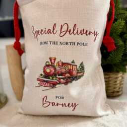 Personalised Train Christmas Sack + Stocking - thumbnail 3