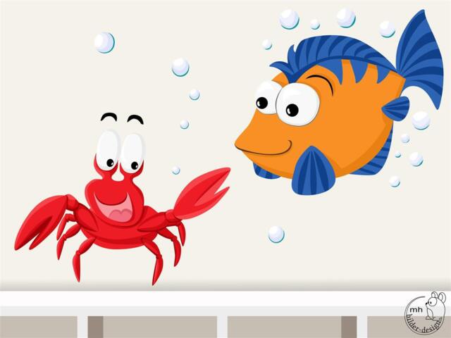 "Wall Sticker ""Crab & Fish" - image 1