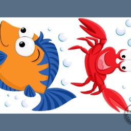 "Wall Sticker ""Crab & Fish" - thumbnail 3