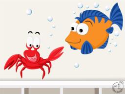 "Wall Sticker ""Crab & Fish" - thumbnail 1