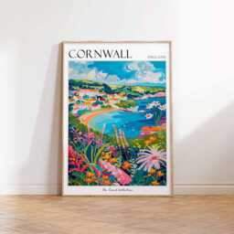 Cornwall Travel Poster Coastal England Art Print - thumbnail 3