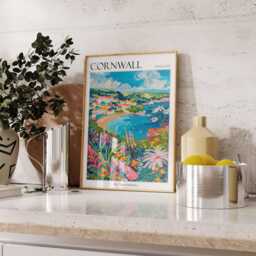 Cornwall Travel Poster Coastal England Art Print - thumbnail 2