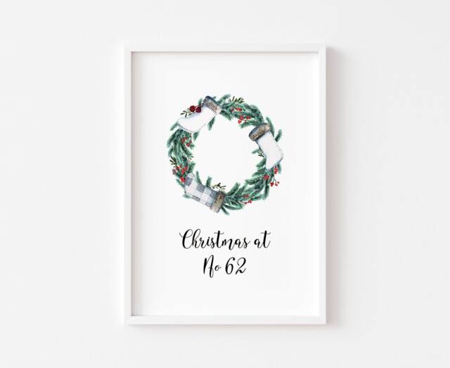 Christmas Prints Personalised - Wall Art Decor Print Decoration Gift Seasonal