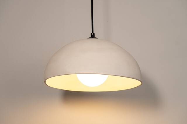 Handmade Wabi Sabi Ceramic Pendant Lamp Beige Textured Chandelier - image 1