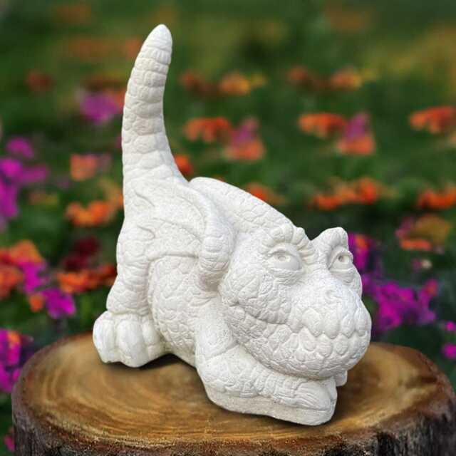 White Dragon Statue Concrete Figure Stone Sculpture Outdoor Ornament Gothic Decor Dragon Lover Gift Yard Art - image 1