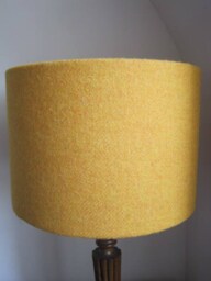 Handmade Harris Tweed Drum Lampshade in Ochre Yellow - thumbnail 2