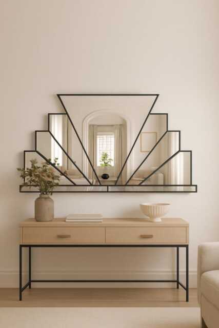 Art Deco Over Mantle Wall Mirror - image 1