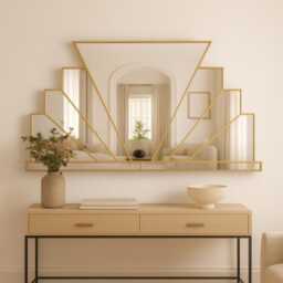 Art Deco Over Mantle Wall Mirror - thumbnail 3