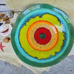 Handmade Pottery Art Plate - Large Spring Ceramic Wall Decor, Sculptural Home Accent - thumbnail 2