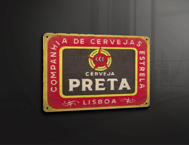 Cerveja Preta Lisboa Lisbon Pub Beer Bar - Metal Sign Plaque Wall Art Decor Signage