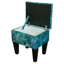 Teal Abstract Storage Stool - Velvet Dressing Table Handmade in Britain - thumbnail 2