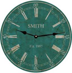 Last Name Clock - Custom Teal - thumbnail 1