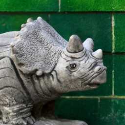 Concrete Dinosaur Statue Stone Figurine Cement Jurassic Sculpture Outdoor Garden Ornament Front Doot Decor Triceratops Lover Gift - thumbnail 4