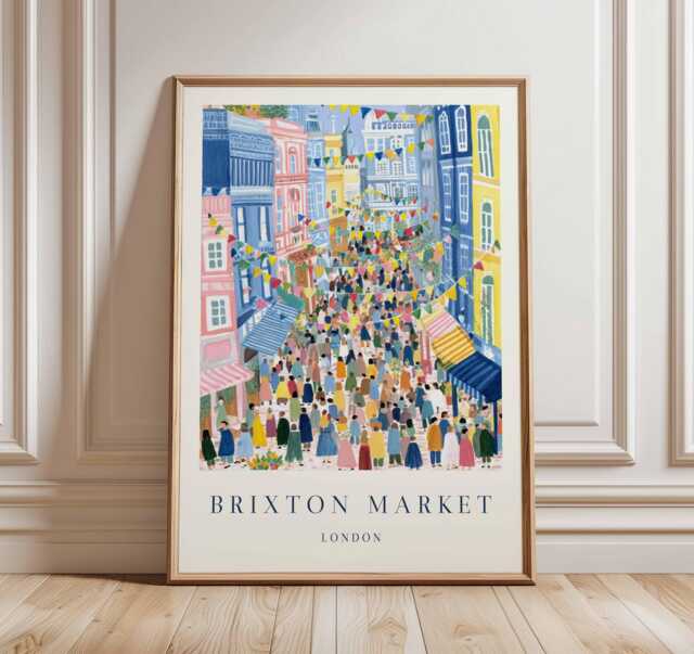 Brixton Market Travel Poster South London Street Art Print - image 1