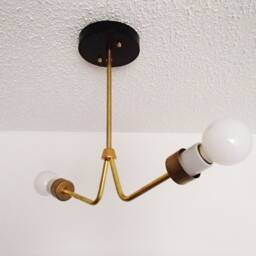 Modern Flush Mount - Anchor Twin Arm Minimalist Bedroom Lighting Entryway Living Room Ul Listed - thumbnail 3