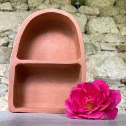 Handmade Terracotta Unglazed Free Standing Freestanding Slab Built Ceramic Shelf Organiser Organizer Shelving Unit Display Case - thumbnail 3