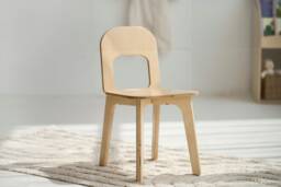 Toddler Natural Color Chair, Childrens Wooden Chair For Kids, Desk Montessori Furniture, Education Waldorf - thumbnail 1