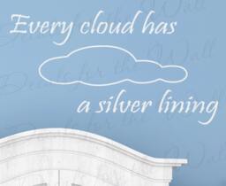 Every Cloud Has Silver Lining Inspirational Optimistic Optimism Motivational Vinyl Wall Decal Decoration Quote Lettering Sticker Art I42 - thumbnail 1