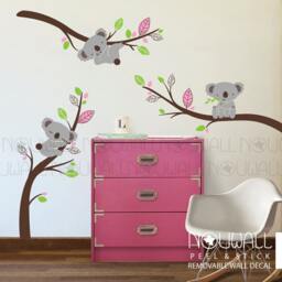 Removable Grey Koala Bear Wall Decal On Branches Animal Baby Wall Decals Sticker Decor - thumbnail 3