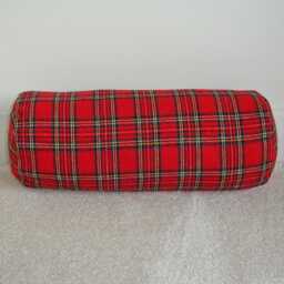 "Royal Stewart Tartan Bolster Pillow Cover Red Plaid Wool Feel Fabric Check Scottish 6x16 8x18 Cylinder Cushion Case Round Ended End 16"" 18" - thumbnail 2