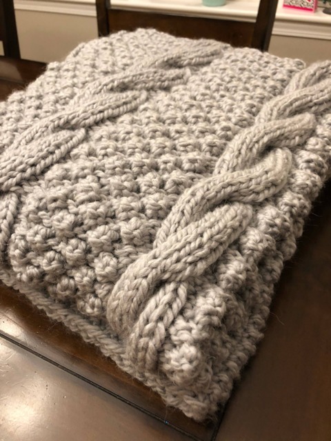 Bobbles & Cables Alpaca Knit Throw - image 1