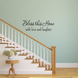 Bless This Home With Love & Laughter Wall Decal Family Art Vwaq-306 - thumbnail 1