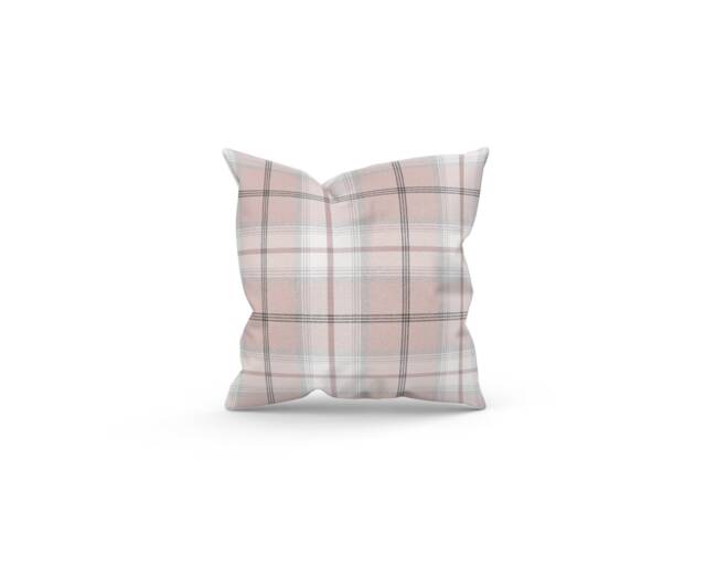Handmade Blush Pink Tartan Cushion, Country Check Home Decor - image 1