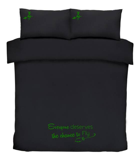 Black Everyone Deserves A Chance To Fly Wicked Bedding Duvet Set Double King Witch - image 1