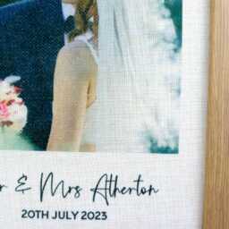 Wedding Couples Photograph Printed On Linen - Custom 4Th Anniversary Gift - thumbnail 2