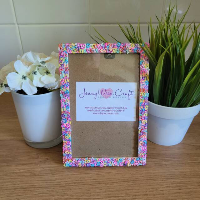 Colourful Butterfly Fimo Slices Photo Frame 4 X 6 Inches - image 1